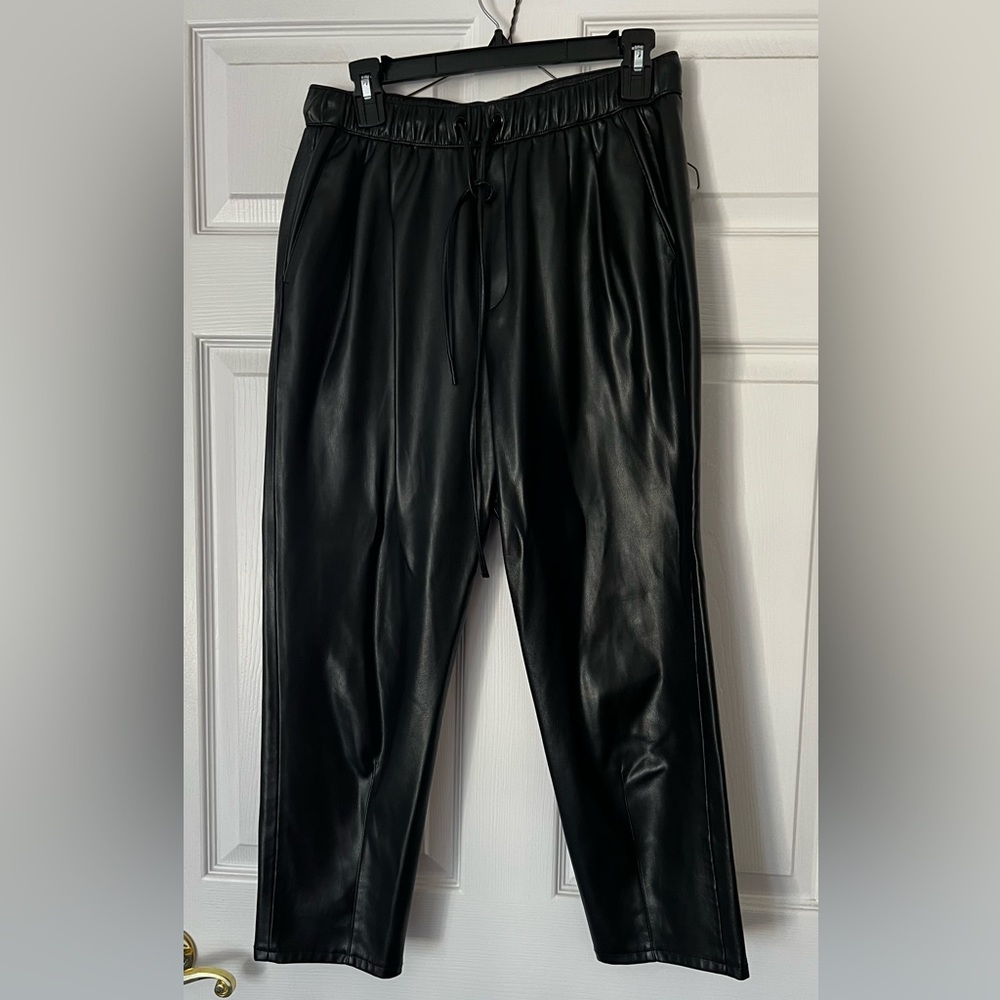 Zara size small, faux leather drawstring pants